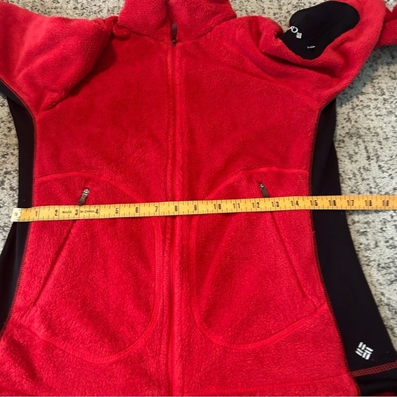 Columbia Interchange Red & Black Fleece Full-Zip Jacket Sweater Size Medium - Picture 8 of 10